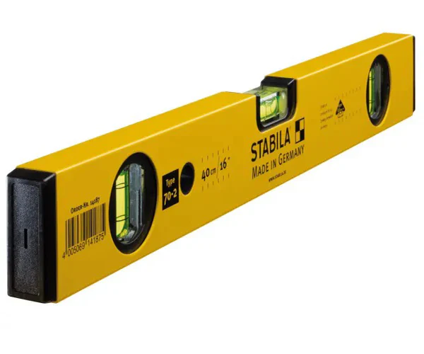 Stabila 70-2-40 Double Plumb Spirit Level 3 Vial 40cm
