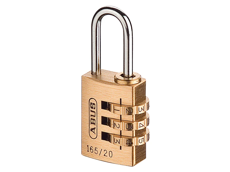 ABUS Mechanical  165/20 20mm Solid Brass Body Combination Padlock (3-Digit) Carded