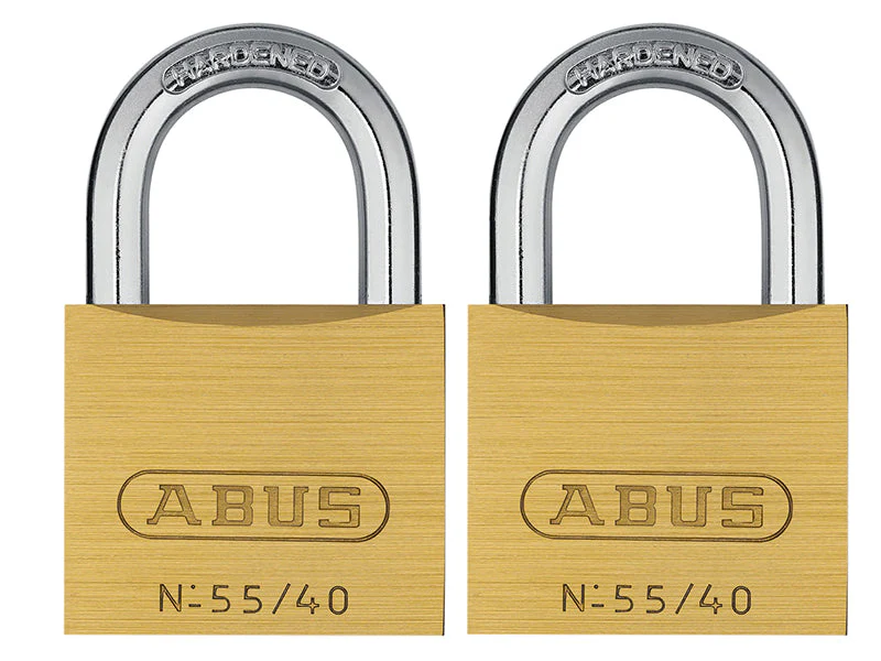 ABUS Mechanical  55/40mm Brass Padlocks Twin Pack