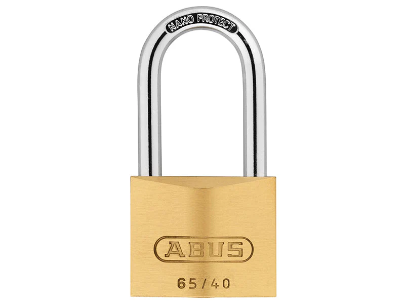 ABUS Mechanical  65/40mm Brass Padlock 40mm Long Shackle Keyed Alike 6404 - Image 2