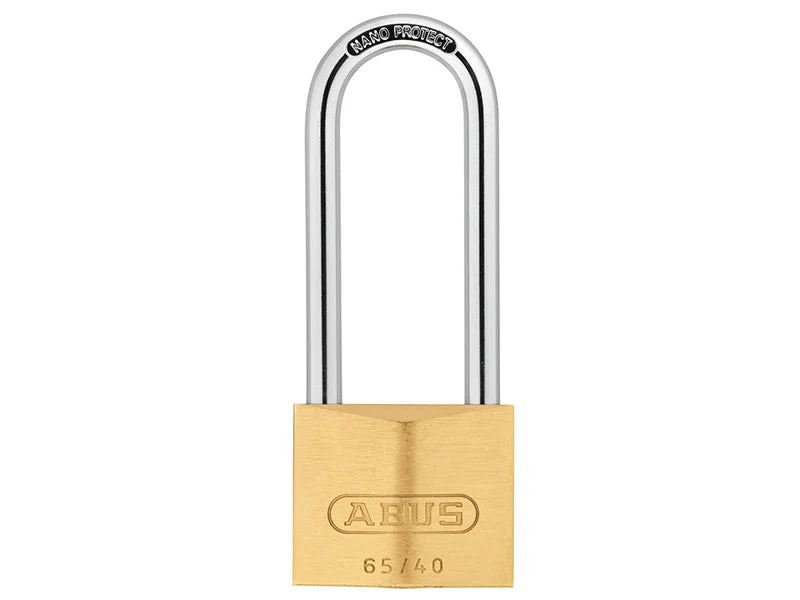 ABUS Mechanical  65/40mm Brass Padlock 63mm Long Shackle - Image 2