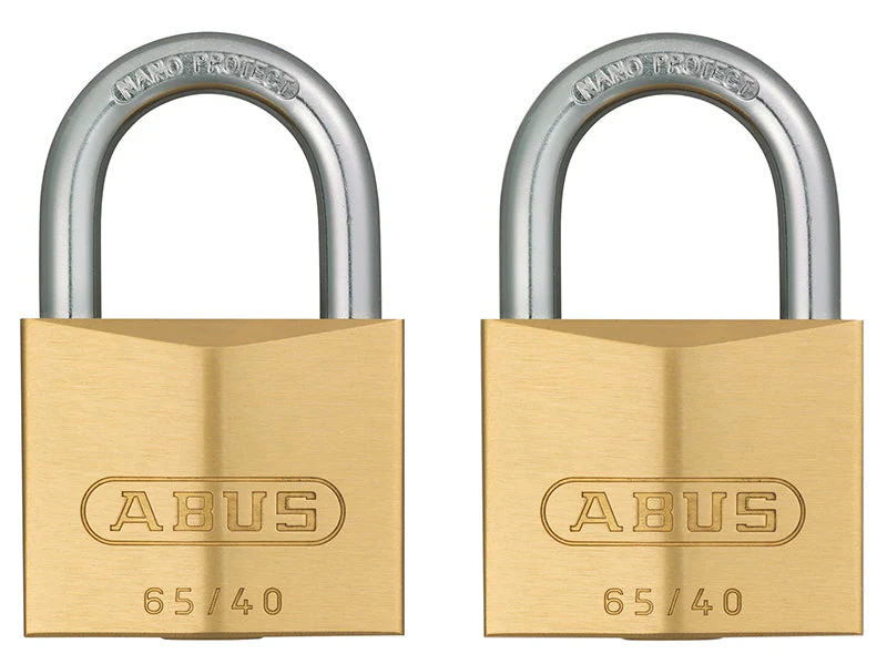 ABUS Mechanical  65/40mm Brass Padlock Twin Carded - Image 2