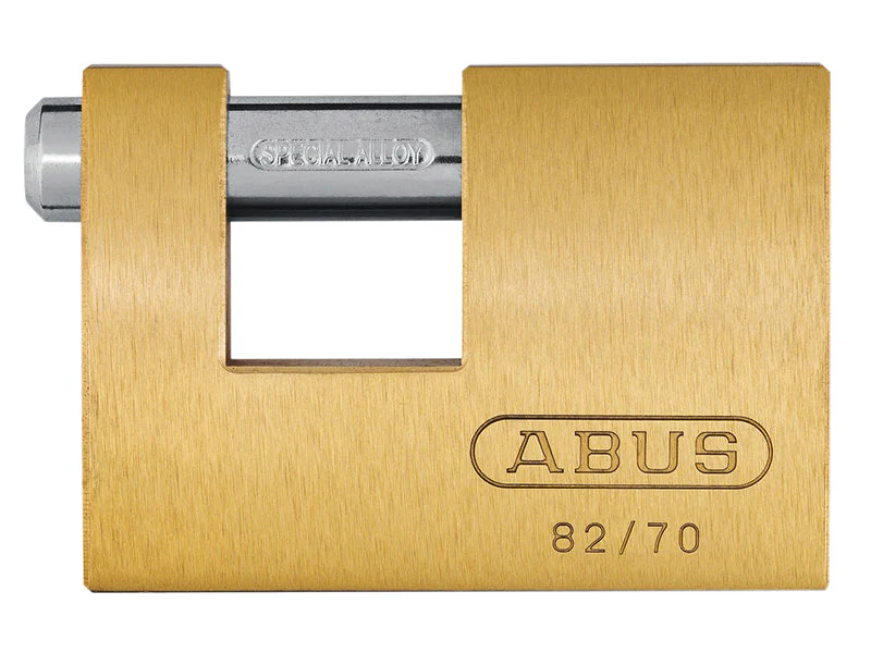 ABUS Mechanical  82/70mm Monoblock Brass Shutter Padlock Carded - Image 2
