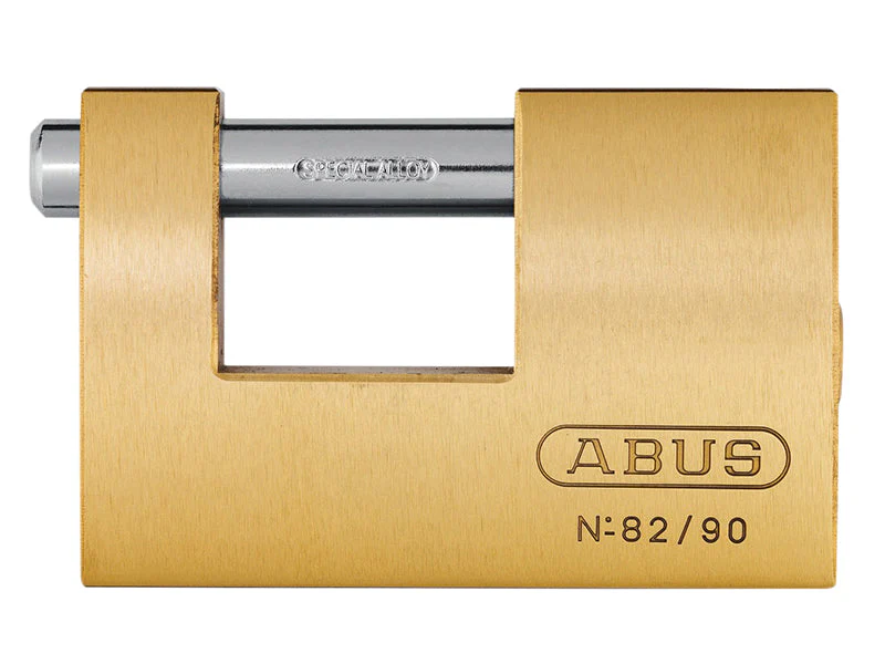 ABUS Mechanical 82/90mm Monoblock Brass Shutter Padlock Keyed Alike 8521 - Image 2