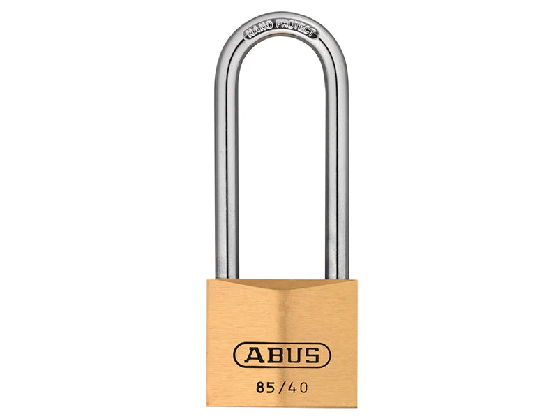 ABUS Mechanical 85/40mm Brass Padlock 63mm Long Shackle Carded - Image 2