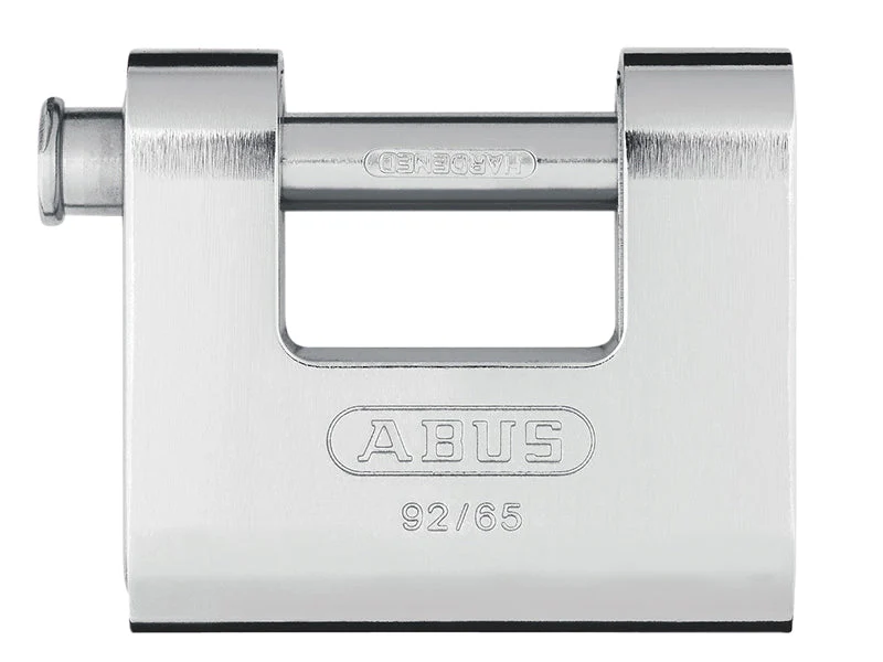 ABUS Mechanical  92/65mm Monoblock Brass Body Shutter Padlock Carded - Image 2