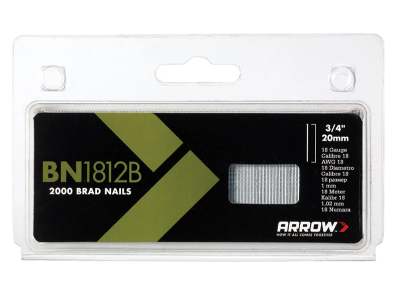 Arrow  BN1812B Brad Nails 20mm Brown Head (Pack 2000)
