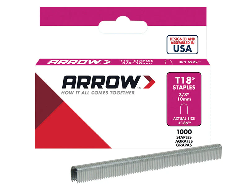 Arrow  T18 Staples 10mm (3/8in) (Box 1000) - Image 2