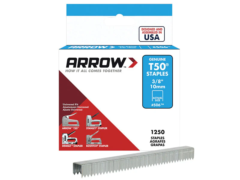 Arrow  T50 Staples 10mm (3/8in) (Box 1250) - Image 2