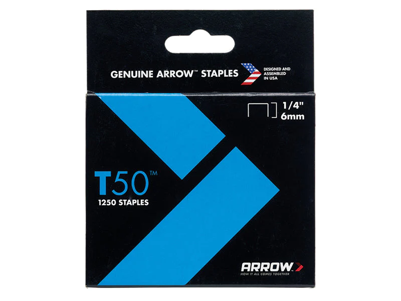 Arrow  T50 Staples 6mm (1/4in) (Pack 5000, 4 x 1250) - Image 2