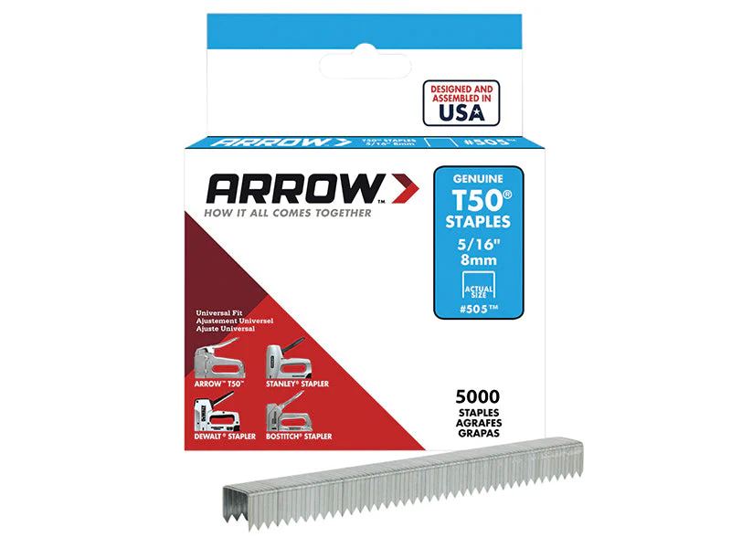 Arrow  T50 Staples 8mm (5/16in) (Bulk Pack 5000) - Image 2