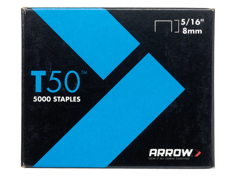Arrow  T50 Staples 8mm (5/16in) (Pack 5000, 4 x 1250)