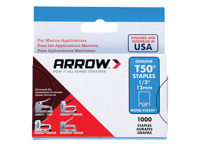 Arrow T50M 505m Monel Staples 8mm ( 5/16in) (Box 1000) - Image 2