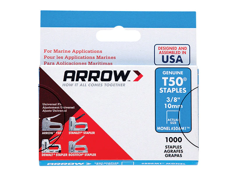Arrow  T50M 506m Monel Staples 10mm (3/8in) (Box 1000) - Image 2