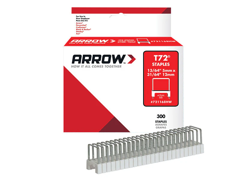 Arrow  T72HW Clear Insulated Staples for Hardwood 5 x 12mm (Box 300) - Image 2