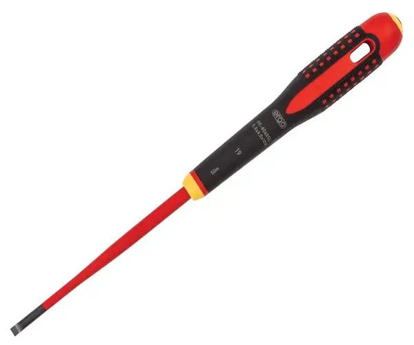 Bahco ERGO™ Slim VDE Insulated Slotted Screwdriver 6.5 x 150mm