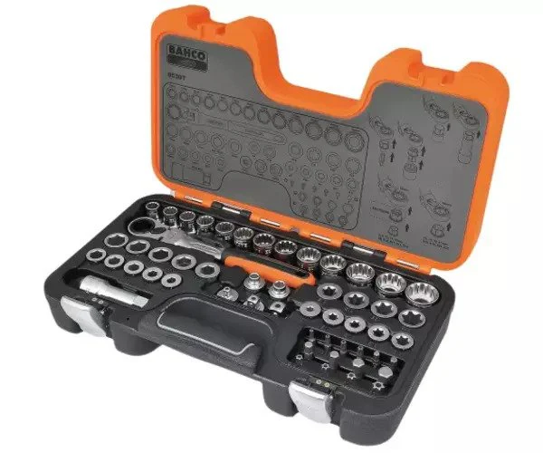 Bahco S530T Pass-Through Socket Set of 53 Metric 1/2in Drive