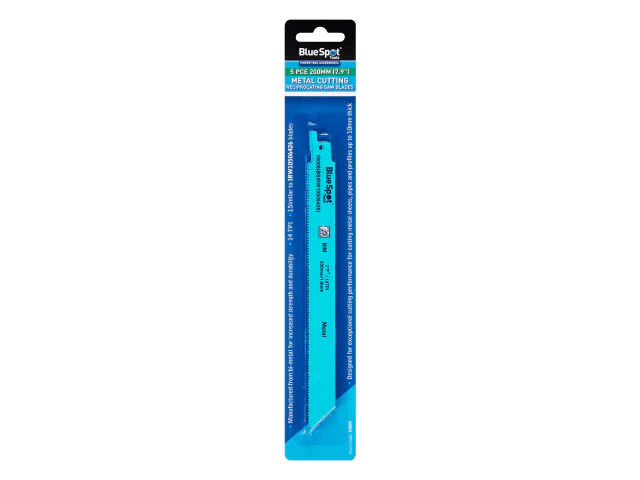 BlueSpot Tools Bi-Metal Reciprocating Saw Blade 240mm x 5 TPI Pack of 5 - Image 2