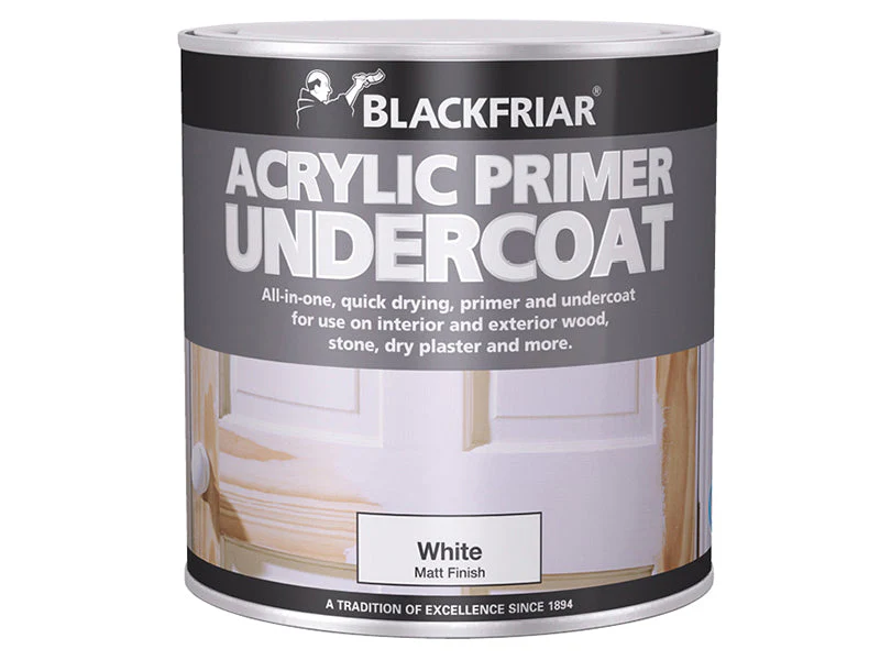 Blackfriar Quick Drying Acrylic Primer Undercoat White 500ml - Image 2