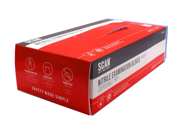 Scan Blue Nitrile Disposable Gloves Large (Box of 100) - Image 2