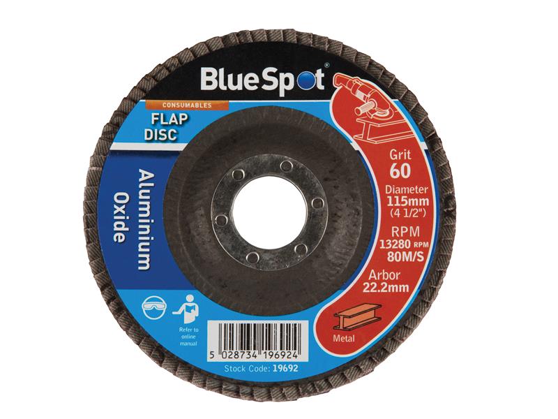 BlueSpot Tools Sanding Flap Disc 115mm 60 Grit - Image 2
