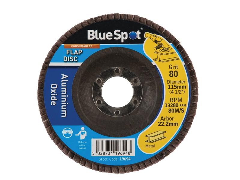 BlueSpot Tools Sanding Flap Disc 115mm 80 Grit - Image 2