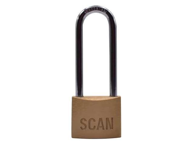 Scan Brass Padlock 40mm Long Shackle - Image 2