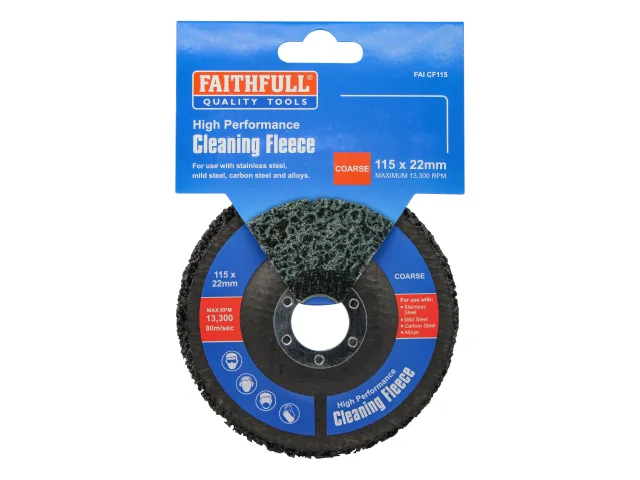 Faithfull Cleaning Fleece Disc Coarse 115 x 22mm - Image 5