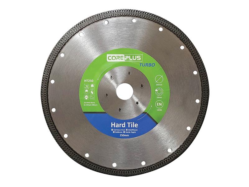 CorePlus HT250 Hard Tile Turbo Diamond Blade 250mm - Image 2