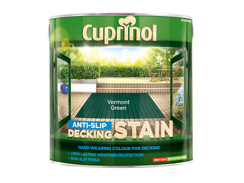 Cuprinol Anti-Slip Decking Stain Vermont Green 2.5 litre - Image 2