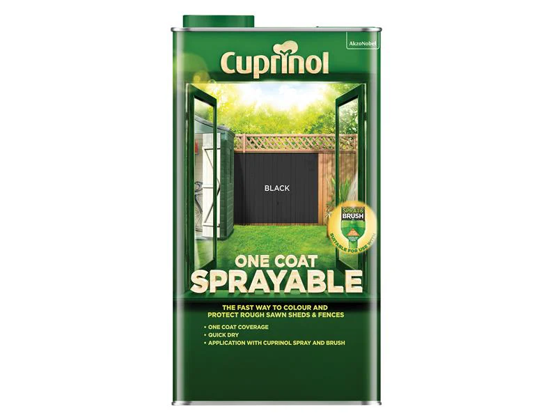 Cuprinol One Coat Sprayable Fence Treatment Black 5 litre - Image 2