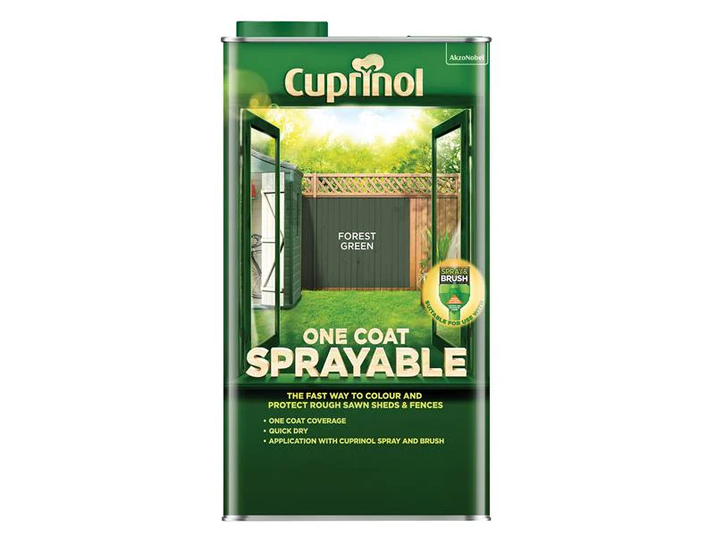 Cuprinol One Coat Sprayable Fence Treatment Forest Green 5 litre - Image 2