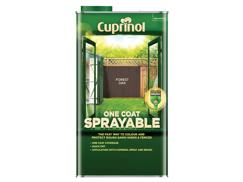 Cuprinol One Coat Sprayable Fence Treatment Forest Oak 5 litre - Image 2