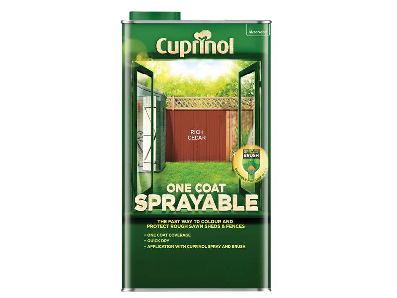 Cuprinol One Coat Sprayable Fence Treatment Rich Cedar 5 litre - Image 2