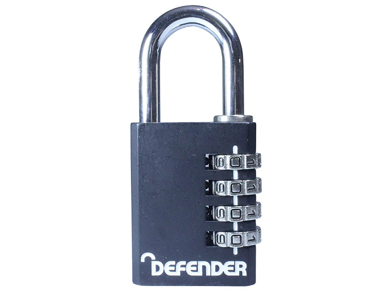 DEFENDER Black Die-Cast Combination Padlock 40mm - Image 2