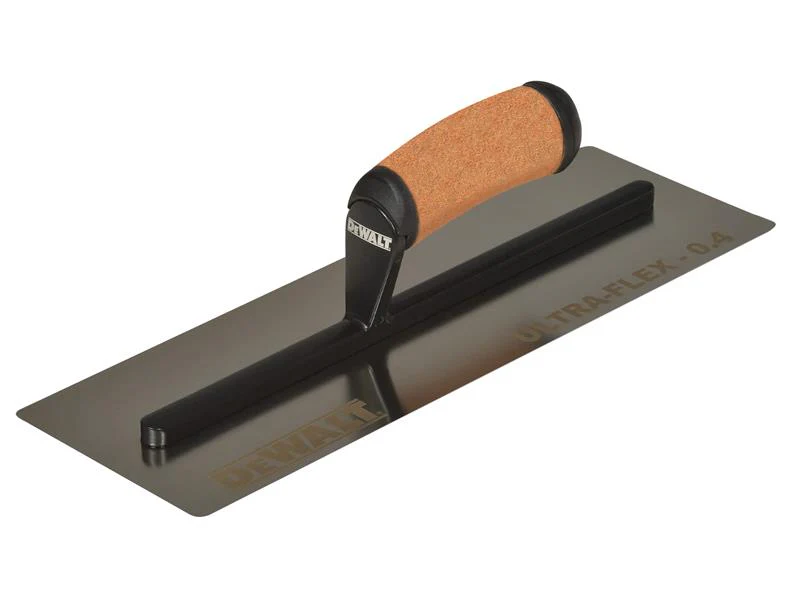 DEWALT Drywall 0.4mm FLEX Stainless Steel Flat Trowel, Leather Handle 12in