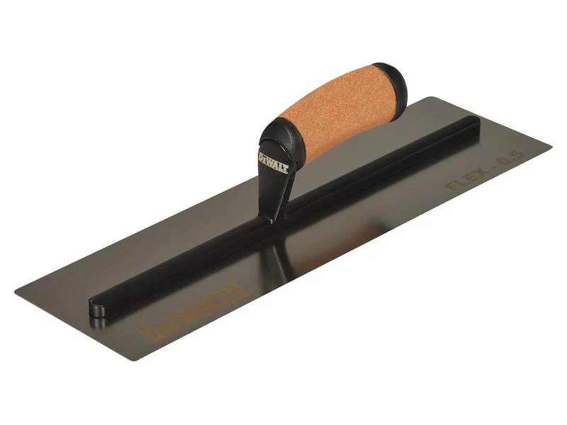 DEWALT Drywall 0.5mm FLEX Stainless Steel Flat Trowel, Leather Handle 16in - Image 2