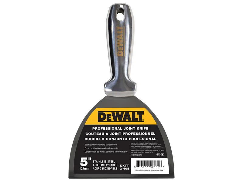 DEWALT Drywall Stainless Steel Jointing/Filling Knife 125mm (5in) - Image 2
