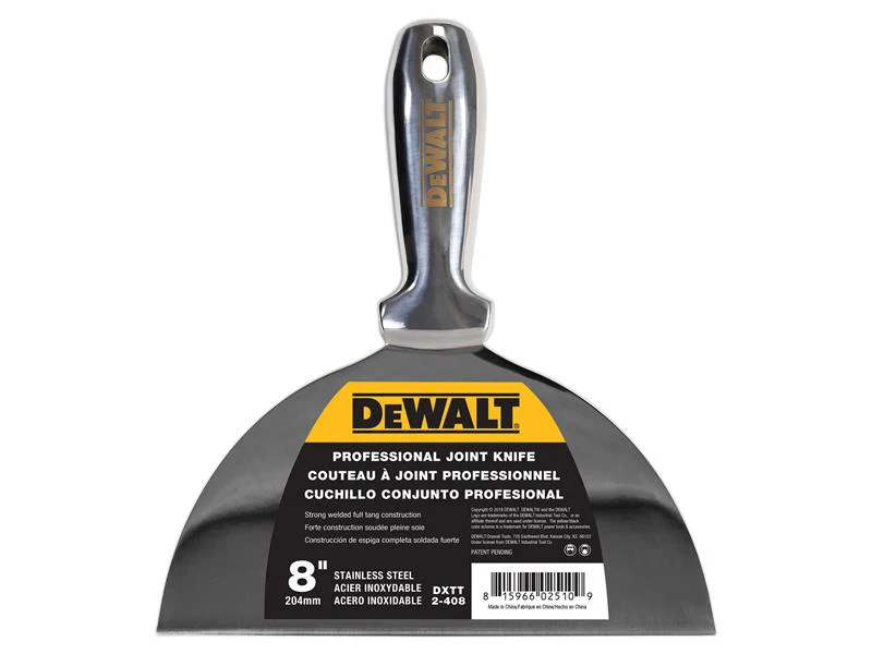 DEWALT Drywall Stainless Steel Jointing/Filling Knife 200mm (8in) - Image 2