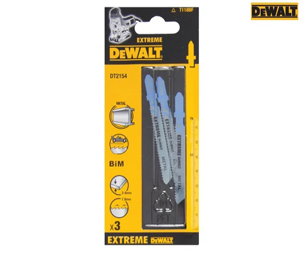 DT2154 EXTREME Metal Cutting Jigsaw Blades Pack of 3 - Image 2