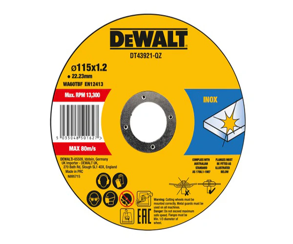 DT43921 Metal Cut Off Disc 115 x 1.2 x 22.23mm (Pack 10)
