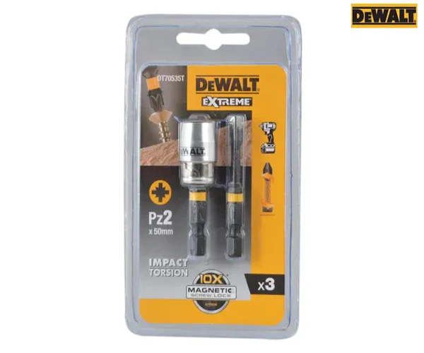 Impact Torsion Bits PZ2 x 50mm (x2) and Magnetic Screwlock Sleeve - Image 2