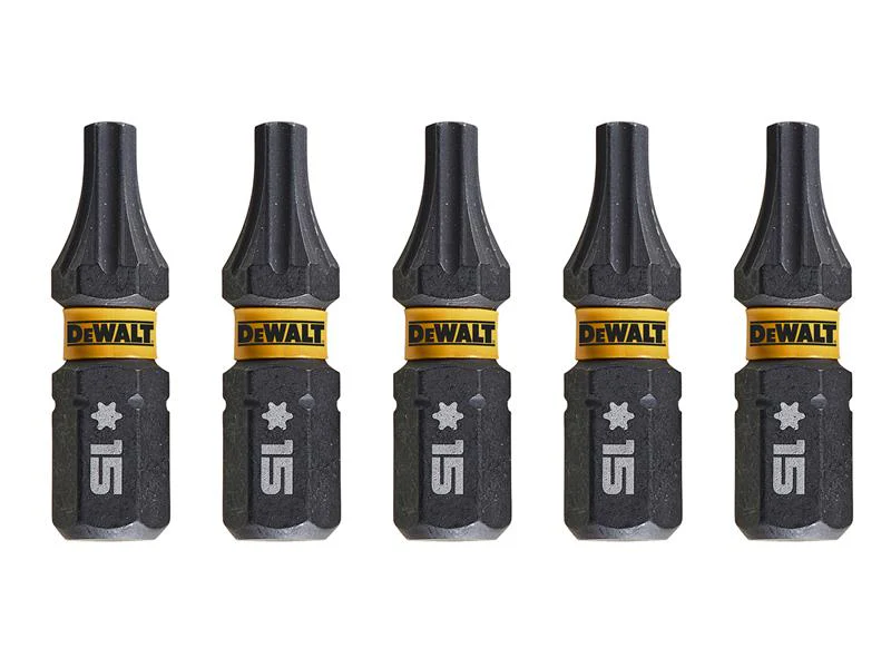 DeWALT Power Tools EXTREME FlexTORQ Bits T15 x 25mm (Pack 5)