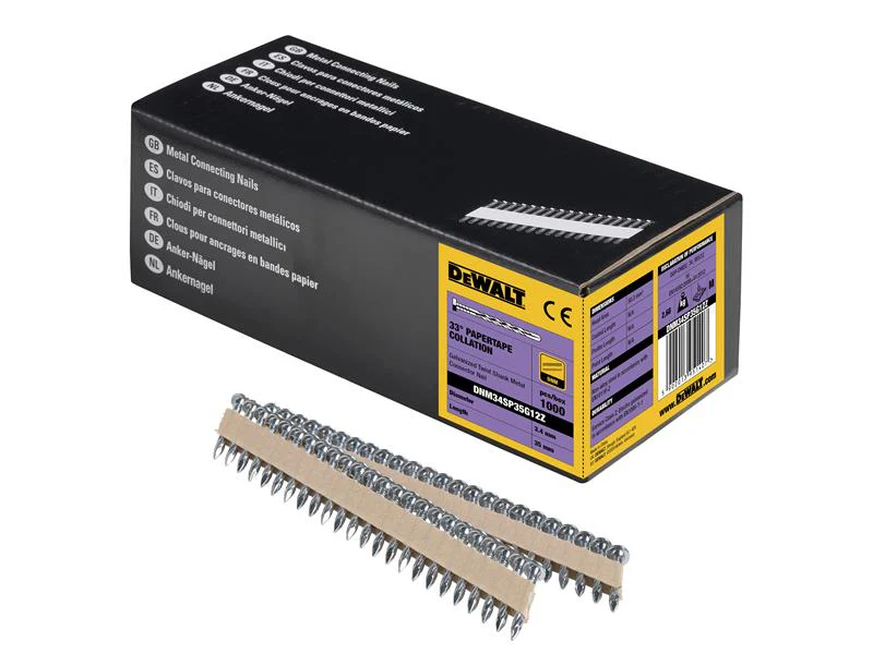 DeWALT Power Tools Galvanised Metal Connector Twist Nail 3.4 x 35mm (Pack 1000) - Image 2