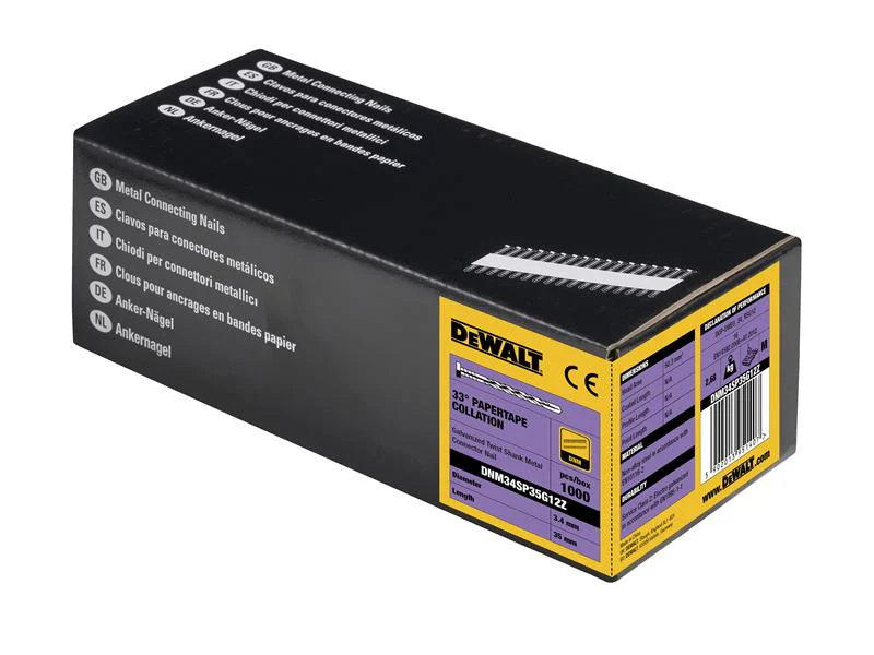 DeWALT Power Tools Galvanised Metal Connector Twist Nail 3.4 x 35mm (Pack 1000) - Image 3