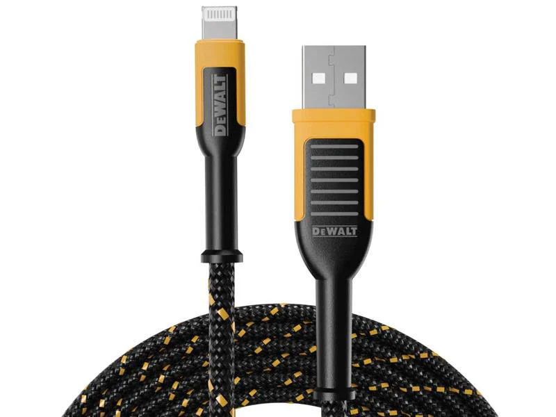 DEWALT Telecoms USB A to Lightning® Reinforced Charging Cable 3m (10ft)