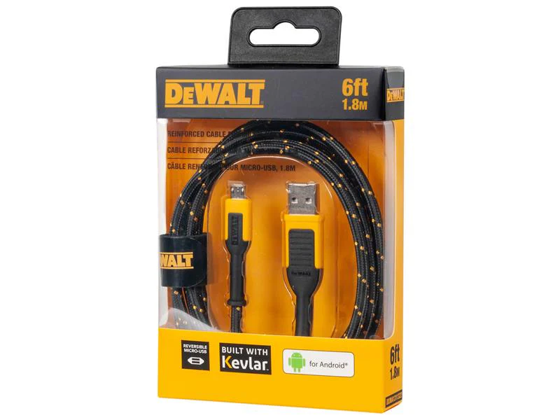 DEWALT Telecoms USB A to USB-Micro Reinforced Charging Cable 1.8m (6ft) - Image 3