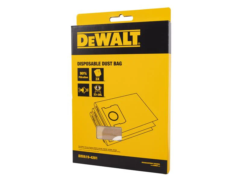 DEWALT Vacuum DXVA19-4201 Dust Bag (Pack 3) - Image 3