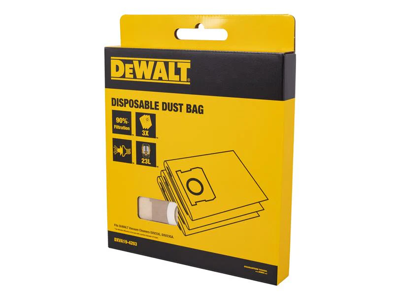 DEWALT Vacuum DXVA19-4203 Dust Bag (3 Pack) - Image 3