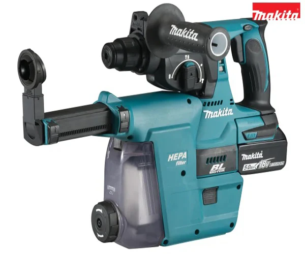 DHR242RTJW SDS Plus BL Hammer Drill + Extractor 18V 2 x 5.0Ah Li-ion